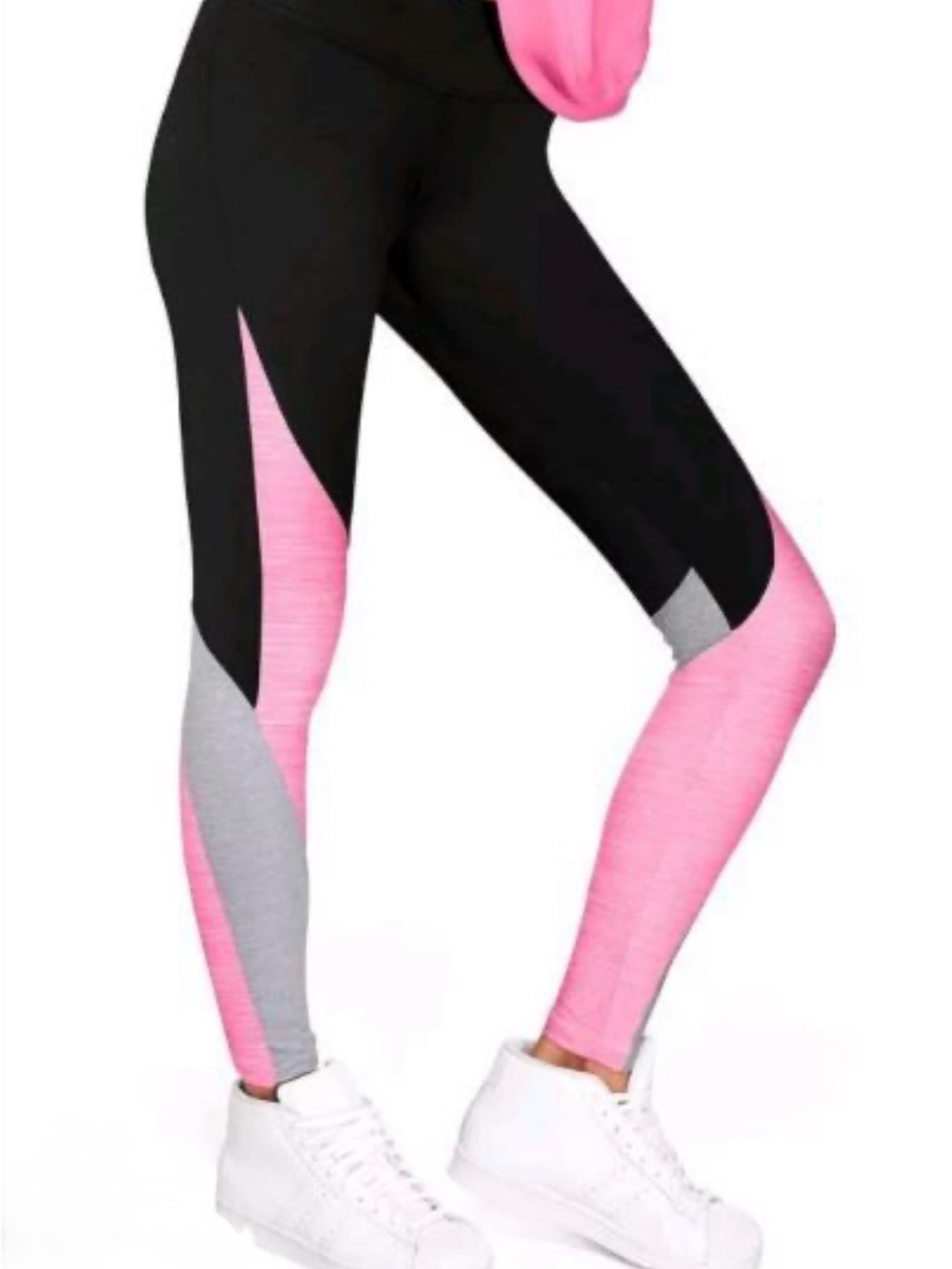 PINK Victoria's Secret Black Leggings Color Block Stretchy Soft small
